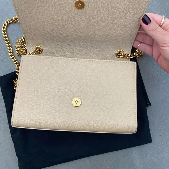 Kate Small YSL Monogram Crossbody Bag on Chain Beige leather - Picture 2 of 5